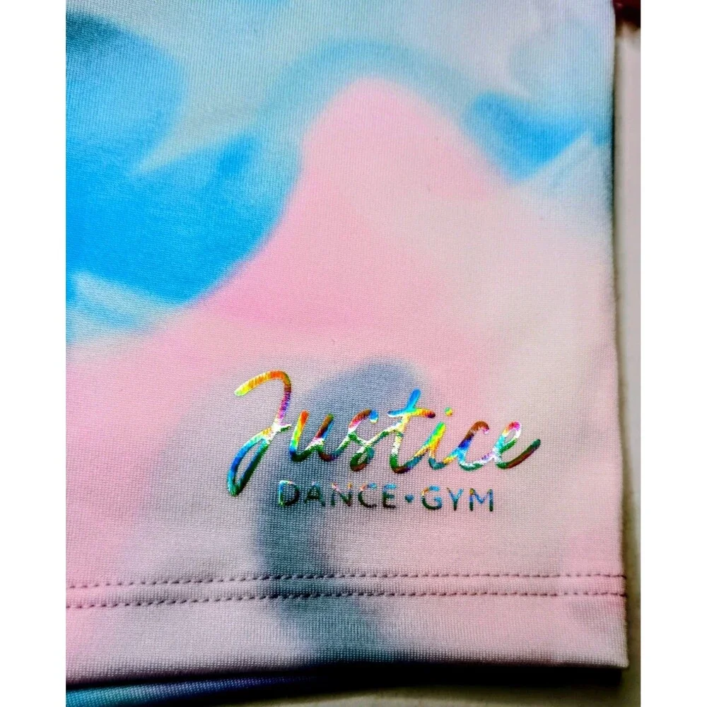 JUSTICE DANCE Gym Girls Tie-Dye Athletic Shorts L (12/14)  NEW W-TAGS. (P0046B6)